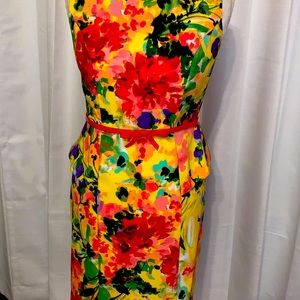 ❤ AGB Floral Belted Sleeveless Dress